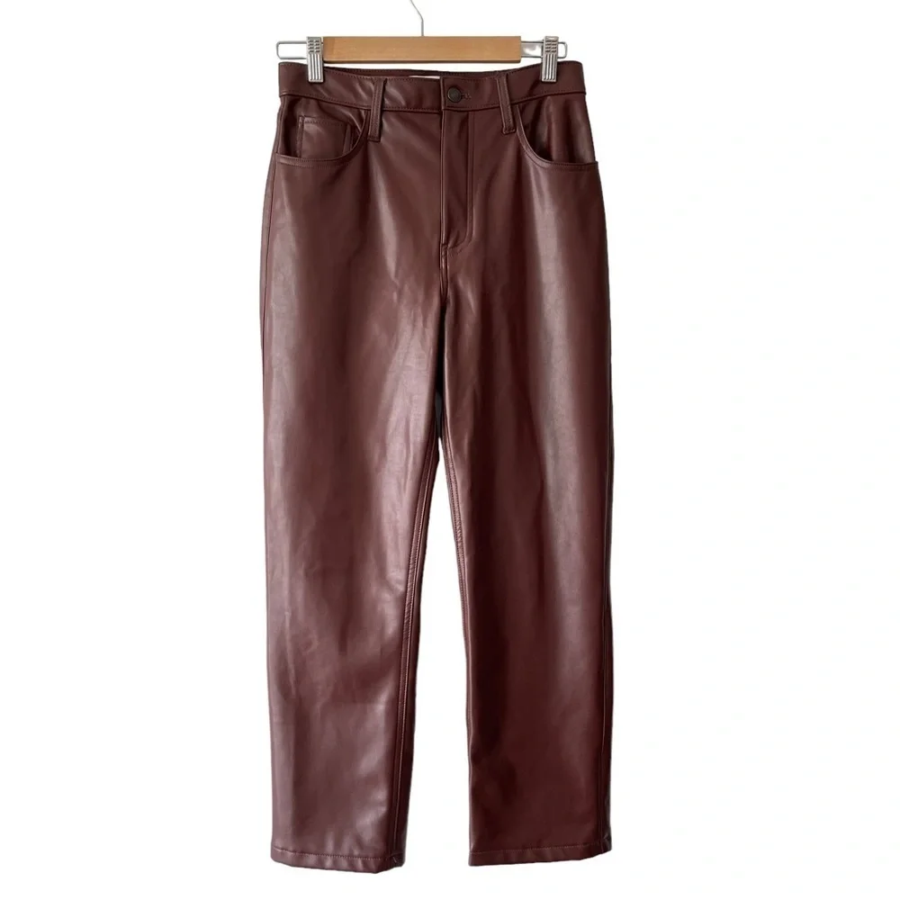 ❌SOLD❌ ABERCROMBIE & Fitch The 90's Straight Ultra High Rise Vegan Leather - Picture 2 of 10